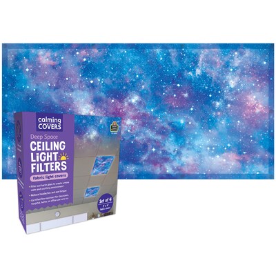 Teacher Created Resources Calming Covers Ceiling Light Filters, 2' x 4', Deep Space, 4/Pack (TCR20141)