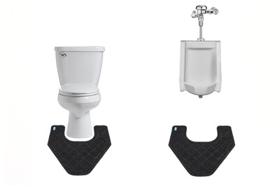 M + A Matting CleanShield Universal Anti-Fatigue Commercial Disposable Toilet & Urinal Floor Mat, 21.25 x 20.5, Charcoal