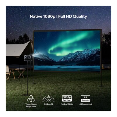 Aurzen Boom Mini Smart Projector with Google TV, Black (Boom Mini-BL)