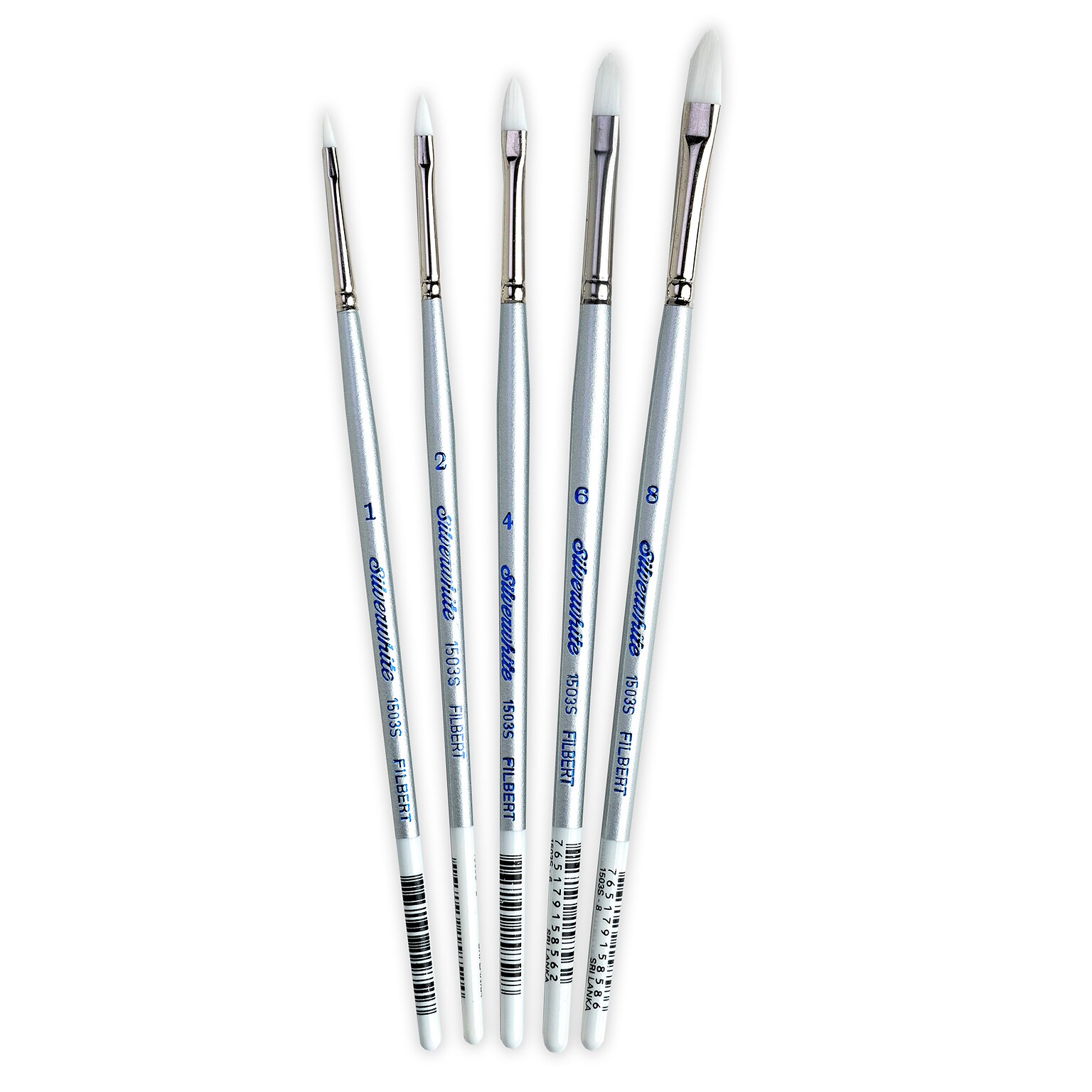 Silver Brush Silverwhite Filbert Brush, 5/Pack (SLVSW1586)