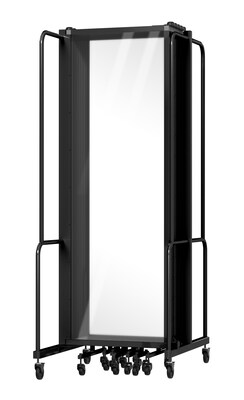 National Public Seating Robo Series 11-Panel Folding Mobile Room Divider, 72H x 256W, Clear Acrylic (RDB6-11CA)