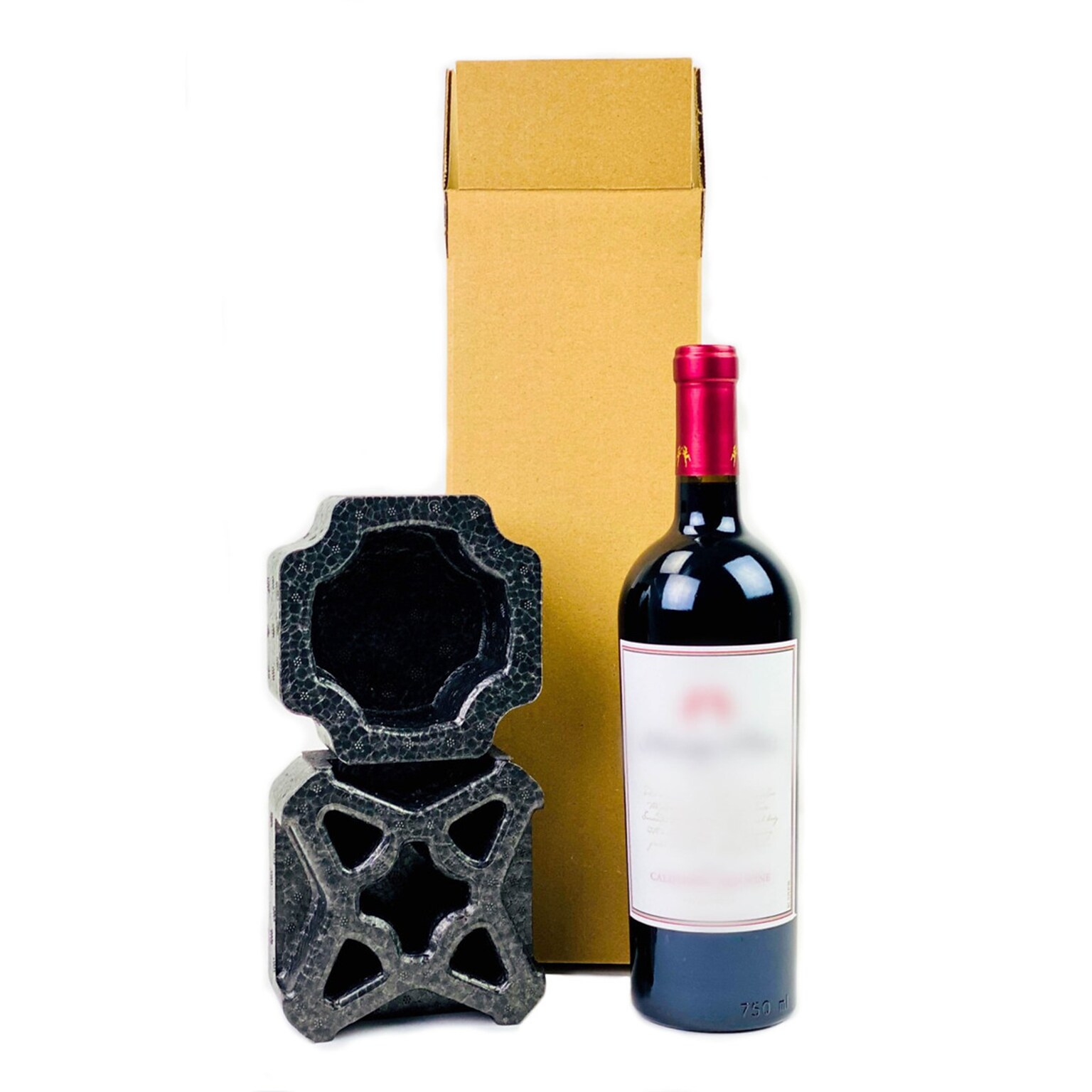 5 x 5 x 15 Wine Single Bottle Shipping Box, 200# Mullen Rated, Kraft, 12/Pack (WSS12)