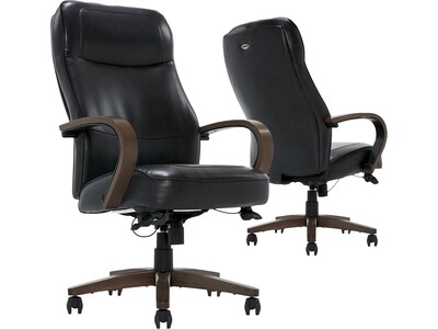 Thomasville Furniture Lockhart Ergonomic Bonded Leather Swivel Executive Chair, Black (51494-BLK)