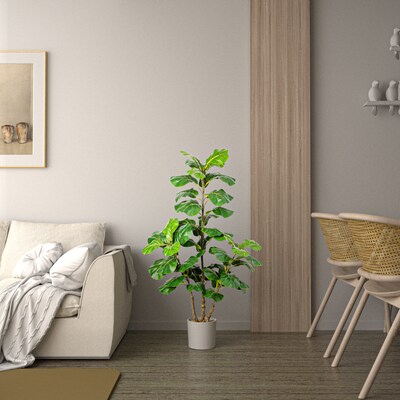 Forever Leaf 48" Artificial Fiddle Leaf Fig Tree with White Pot (FEV-FIWH48)