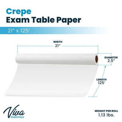 Viva Comfort 125' x 21" Exam Table Paper, Crepe, 12/Pack (ADIME916-C-21-MK)