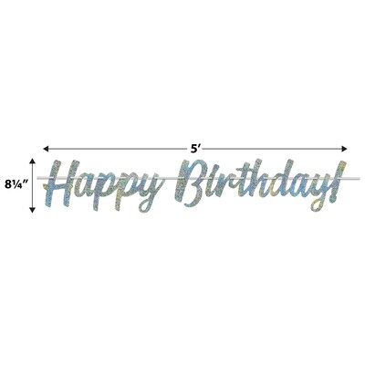 Beistle Happy Birthday! Streamer, Silver, 3/Pack (53419)