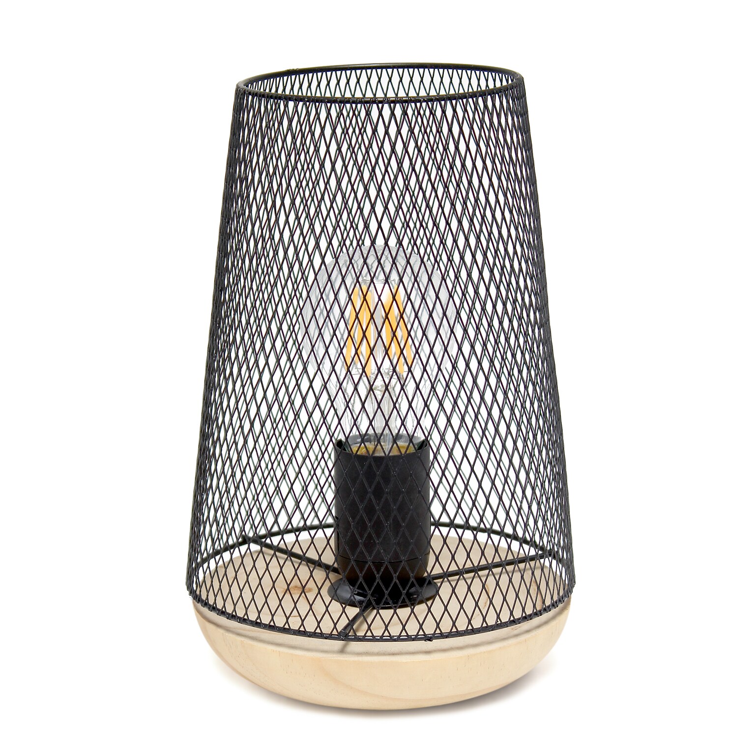 Creekwood Home Industrial Mesh 9 LED Table Lamp, Black (CWT-1004-BK)