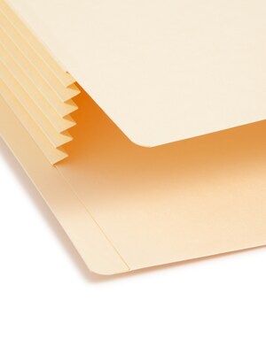 Smead Recycled Reinforced File Pocket, 5" Expansion, Legal Size, Manila, 10/Box (76174)