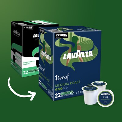 Lavazza Classico Decaf Coffee Keurig® K-Cup® Pods, Medium Roast, 22/Box (5000382581)