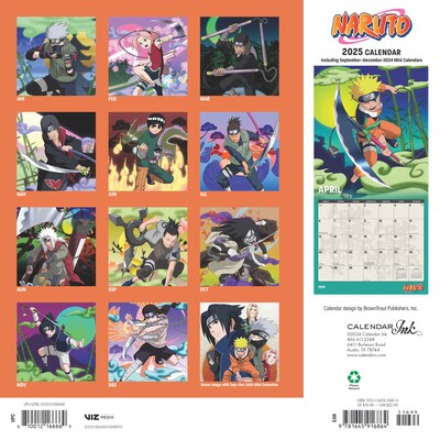 2025 Cal Ink Naruto 12 x 12 Monthly Wall Calendar (9781645916864)
