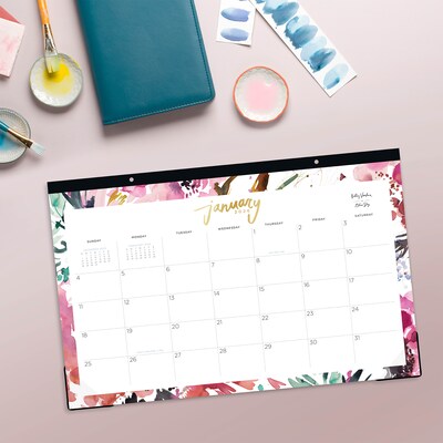 2026 Blue Sky Kelly Ventura Magenta Blooms 17" x 11" Monthly Desk Calendar (149057-26)