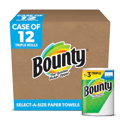 Bounty Select-A-Size Paper Towels, 2 Triple Rolls, Print