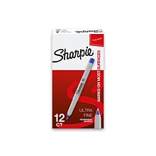 Sharpie Permanent Marker, Ultra Fine Tip, Blue, Dozen (37003)