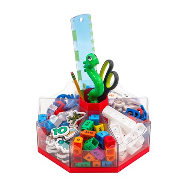 Junior Learning Plastic Classroom Caddie Octagonal Storage System, Red (JRL741)