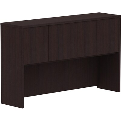 Lorell Essentials Series 60W Stack-on Hutch with Doors, Espresso (LLR18270)