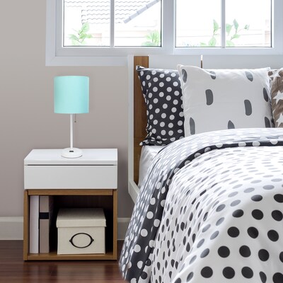 Simple Designs 19.5" LED Table Lamp, White/Aqua Shade (LT2024-AOW-CCLB)