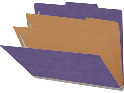 Medical Arts Press Pressboard Classification Folder, 2-Dividers, 2" Expansion, Letter Size, Purple, 10/Box (DV-T42-26-3PRP-PKT)