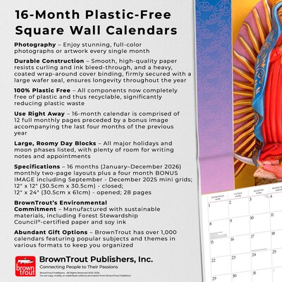 2026 BrownTrout La Virgen de Guadalupe 12" x 12" Monthly Wall Calendar (9798330704156)