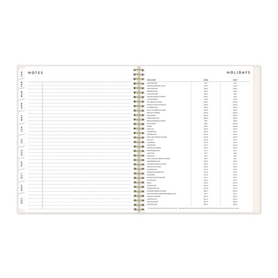 2026 Blue Sky Bespoke Letterpress Cream Hearts 8.5" x 11" Calendar Year Weekly & Monthly Planner, Plastic Cover (156227)