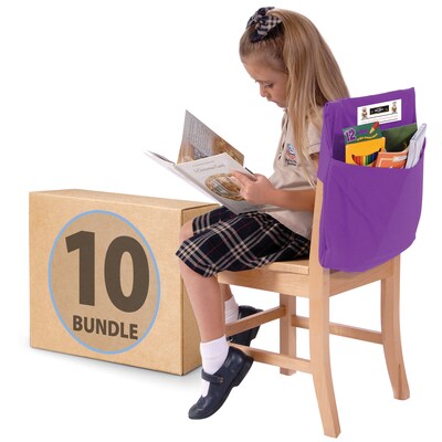 Seat Sack Seat Storage, 15 x 9 x 2.5, Purple, 10/Pack (50112BUNDLE)