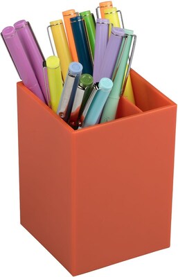JAM PAPER Plastic Pen Holder. Orange (341ors)