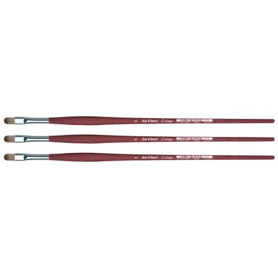 da Vinci COLLEGE Oil and Acrylic Synthetic Bristle, Filbert Brush, 3/Bundle (DVXVA87508-3)