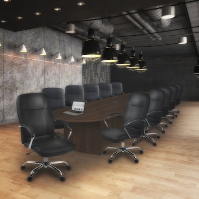 Regency Legacy 16 ft Racetrack Laminate Conference Table with 2 Charging Ports, Neo Walnut (LCTRT192