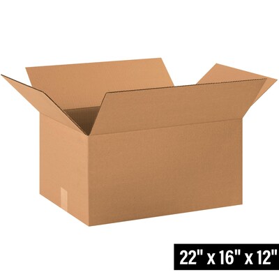22" x 16" x 12" Shipping Boxes, 32 ECT, 20/Bundle (221612)