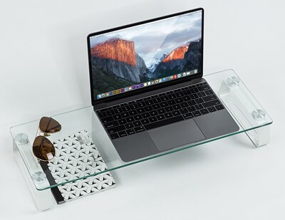 Mount-It! Monitor Stand, Clear/Silver (MI-7262-DS)