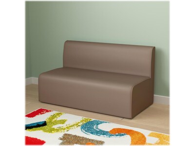 Flash Furniture Bright Beginnings Vinyl Classroom Modular 2-Seater Sofa, Brown (MK-KE15709-GG)