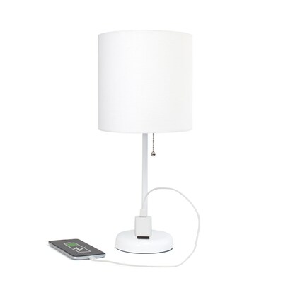 Simple Designs 19.5" LED Table Lamp, White (LT2024-WOW-CCLB)