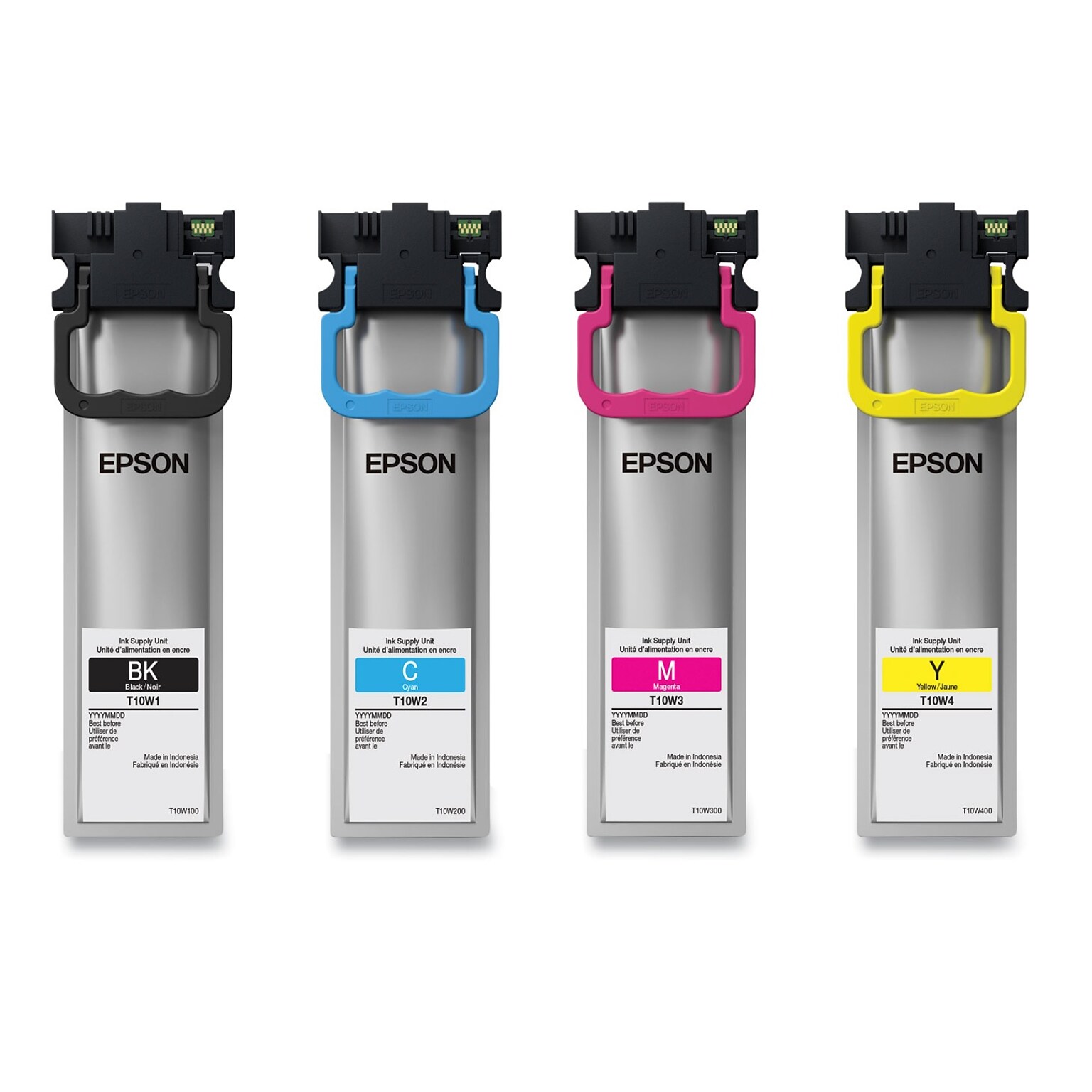 Epson T10W Black/Cyan/Magenta/Yellow High Yield Ink Cartridges, 4/Pack