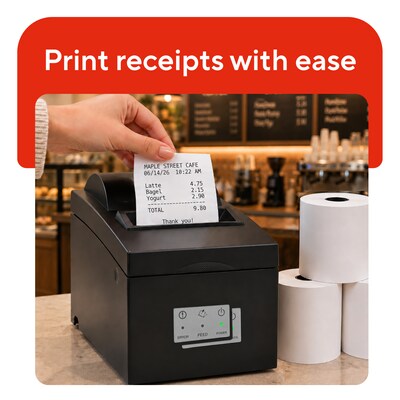 Staples Thermal Cash Register/POS Rolls, 3 1/8" x 230', BPA Free, 10/Pack (28386/452170)