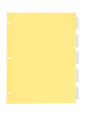 Office Essentials Insertable Paper Dividers, 5 Tabs, Clear (11466)