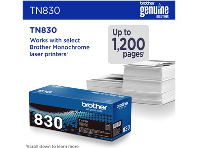 Brother TN830 Black Standard Yield Toner Cartridge