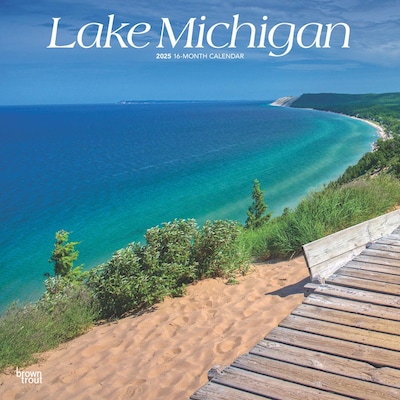 2025 BrownTrout Lake Michigan 12 x 12 Monthly Square Wall Calendar (9781975475048)