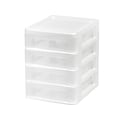 Iris 4-Drawer Mini Desktop Unit, White/Clear (586017)