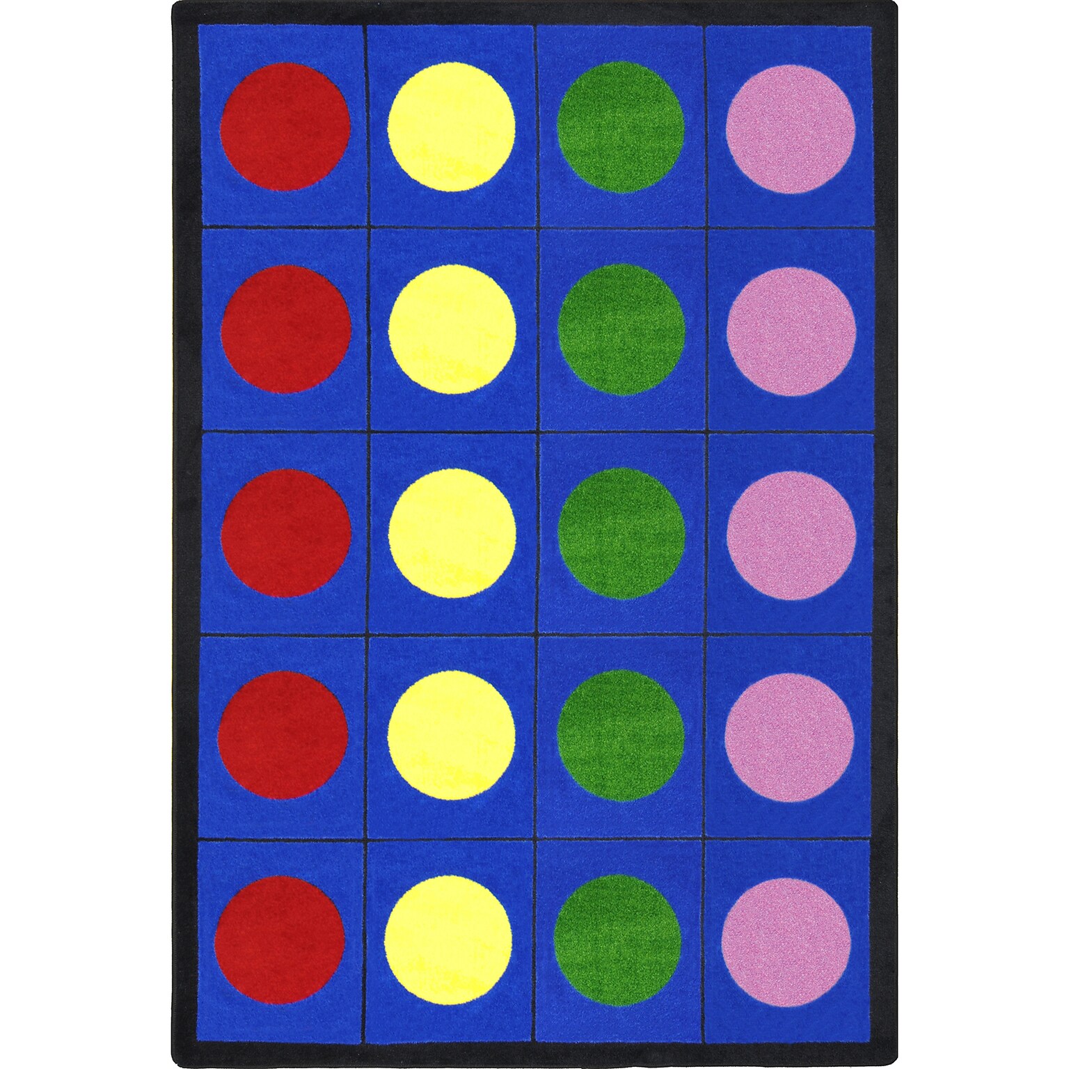 Joy Carpets Lots of Dots Nylon 54 x 78 Machine Tufted Rug, Multicolored (1430C-01)