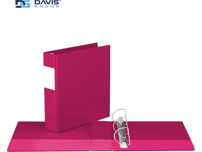 Davis Group Premium Economy 2" 3-Ring Non-View Binders, D-Ring, Pink, 6/Pack (2304-43-06)