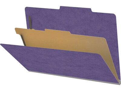 Medical Arts Press Pressboard Classification Folder, 1 Divider, 2 Expansion, Legal Size, Purple, 10/Box (DV-T52-14-3PRP)