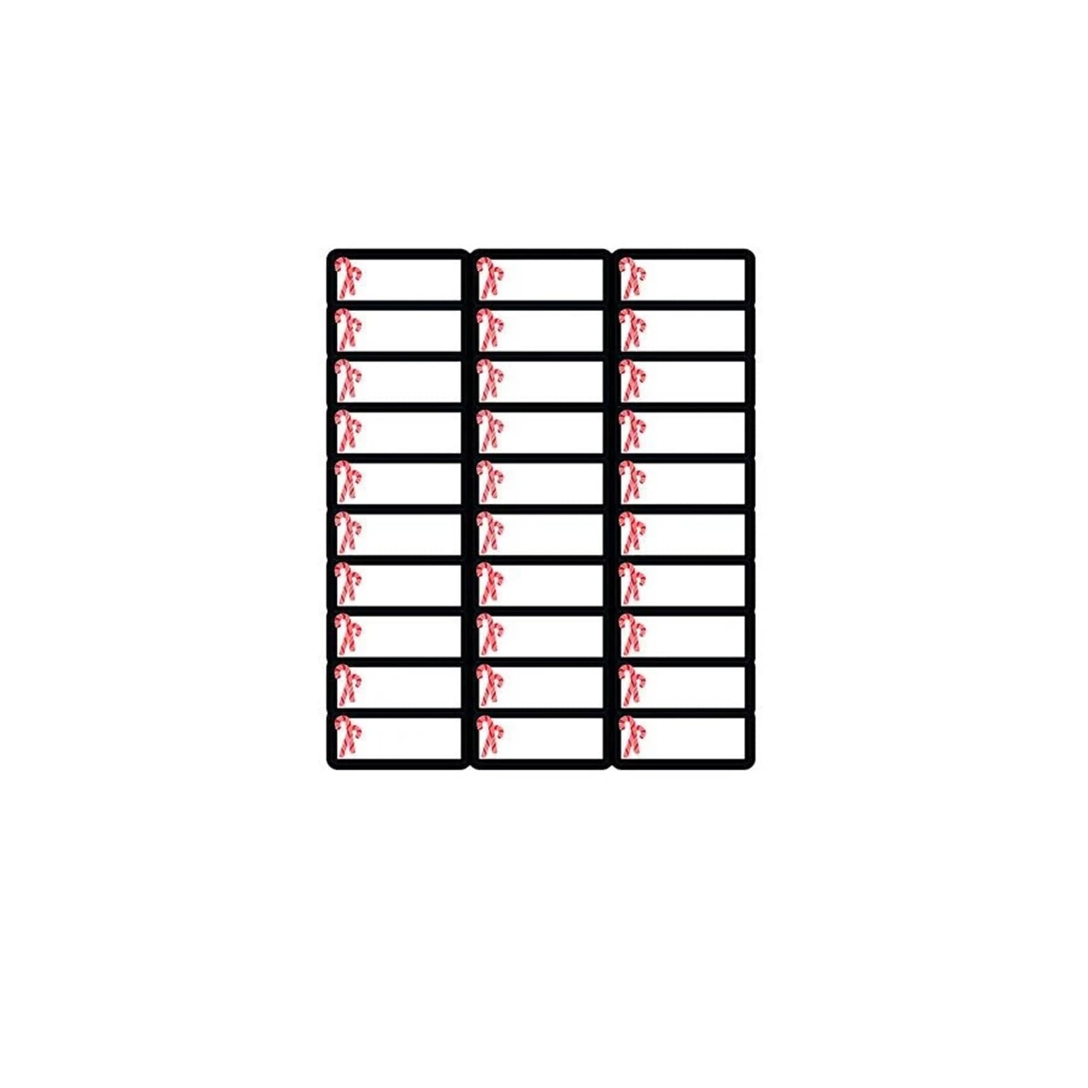 Great Papers Candy Cane Christmas Address Label, White/Red/Black, 120/Pack (2021101)
