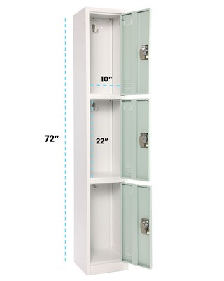 AdirOffice 72'' 3-Tier Misty Green Storage Locker, 4/Pack (ADI629-203-MGRN-PKG-4)