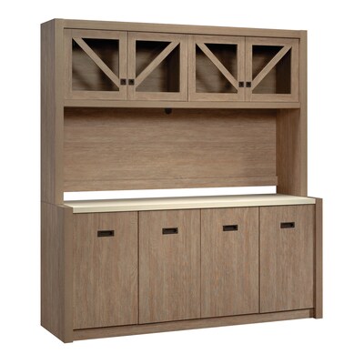Sauder Dixon City 66W Desktop Hutch, Brushed Oak (432895)