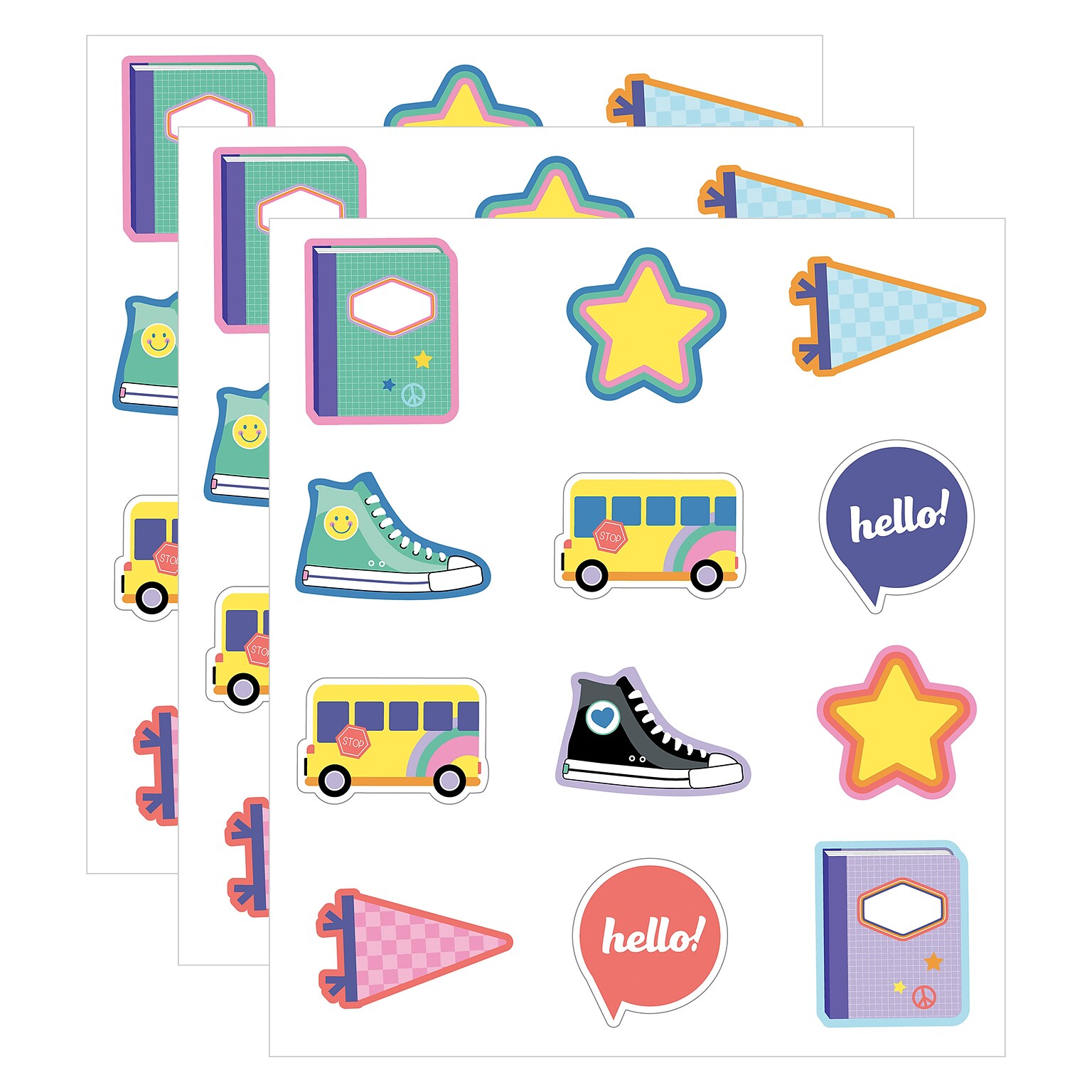 Carson Dellosa Education We Stick Together Hello School Cut-Outs, 36/Pack, 3 Packs/Bundle (CD-120652-3)