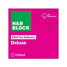 H&R Block Tax Software Deluxe 2023 for 1 User, Windows, Download (1413800-23)