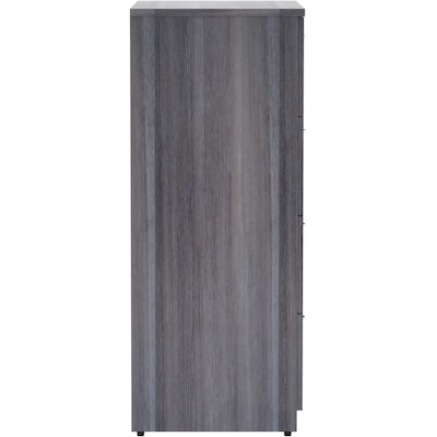 Lorell Essentials 4-Drawer Lateral File Cabinet, Letter/Legal Size, Lockable, 54.8"H x 35.5"W x 22"D, Weathered Charcoal