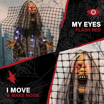 Haunted Hill Farm Life-Size Animatronic Zombie with Electric Fence (HHMAN-5FLSA)