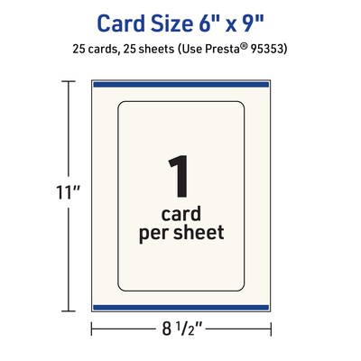 Avery Matte General Use Blank Cards, Ivory, 25/Pack (95353)
