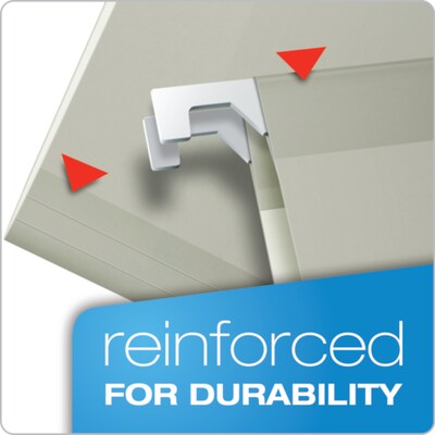 Pendaflex Reinforced Hanging File Folders, 1/5 Tab, Letter Size, Gray, 25/Box (04152 1/5 GRA)