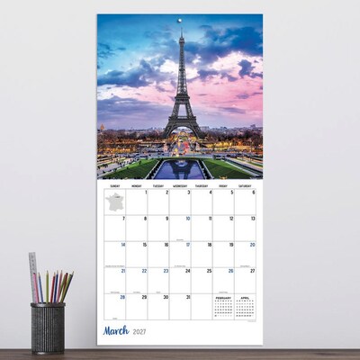 2027 TF Publishing France 12" x 12" Monthly Wall Calendar, Multicolored (27-1056)